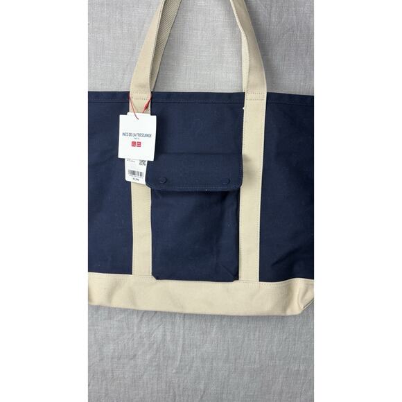 NEW 2024 UNIQLO x INES DE LA FRESSANGE Canvas Tote Bag Paris ~ navy blue - Picture 1 of 8